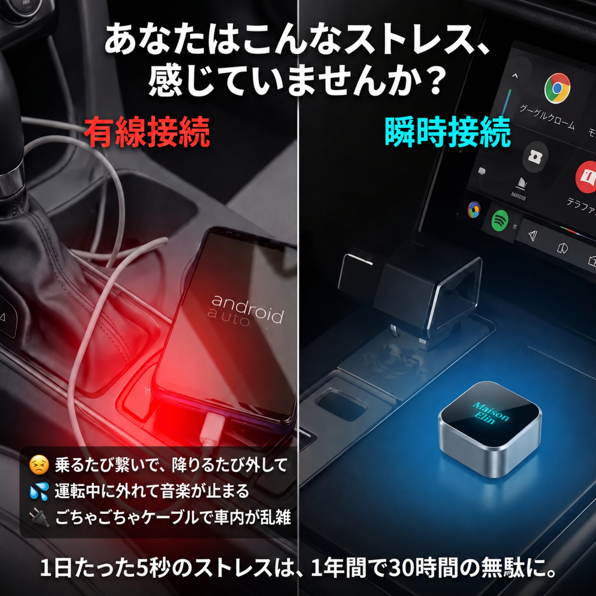 瞬速リンク Mini 2.0（シュンソクリンク ミニ）— 挿すだけ3秒、CarPlay／Android Autoを完全ワイヤレス化【2026年最新モデル】